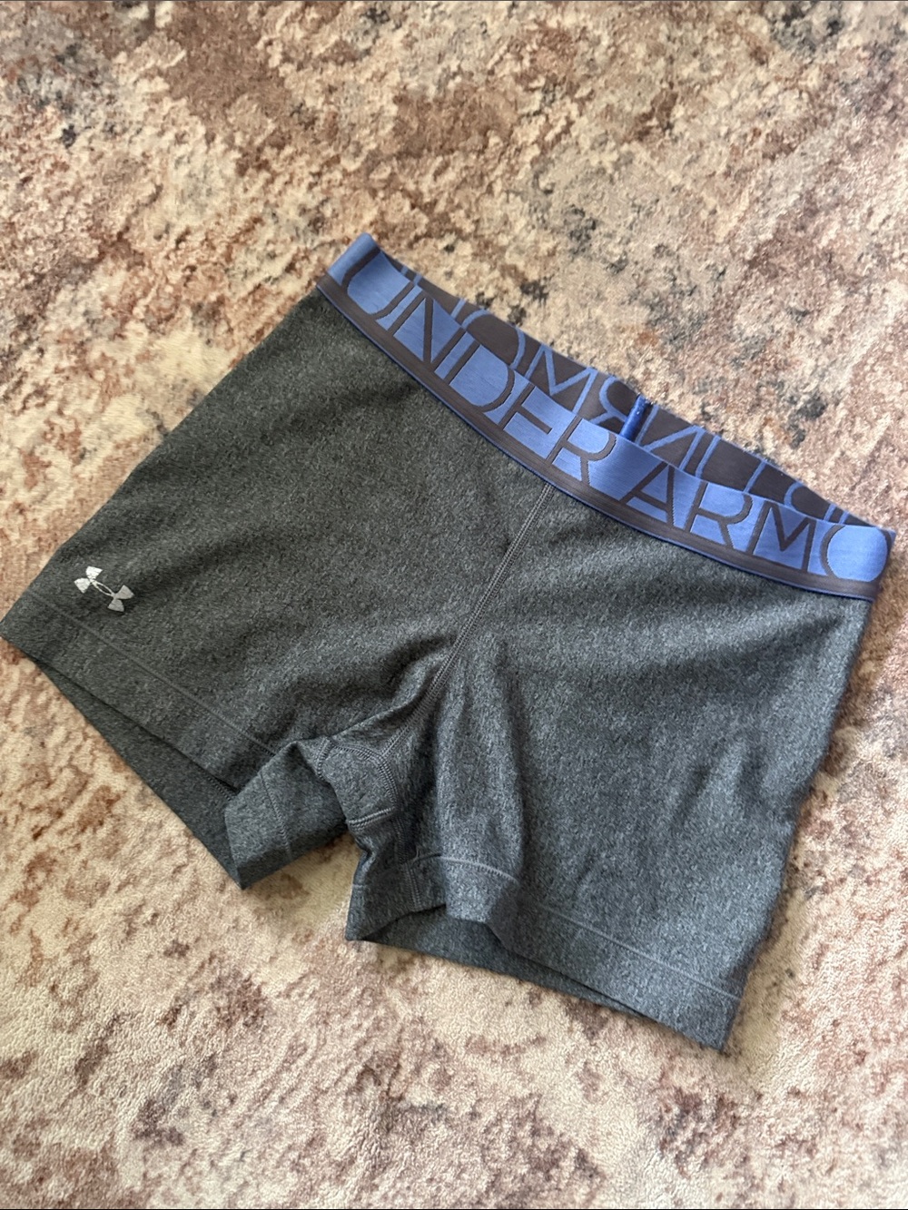 Under Armour Dark Gray Boxer Briefs with Navy Logo Waistband